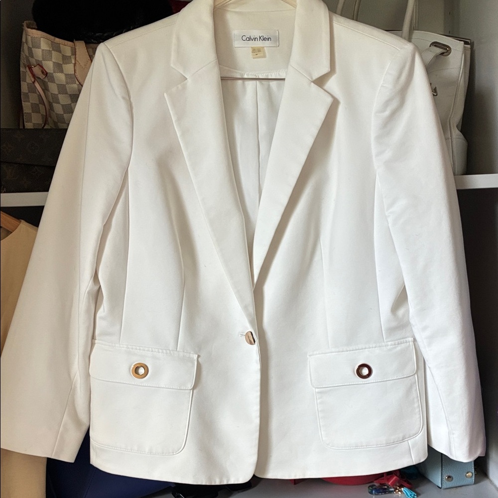 Calvin Klein Women's Cream Blazer
